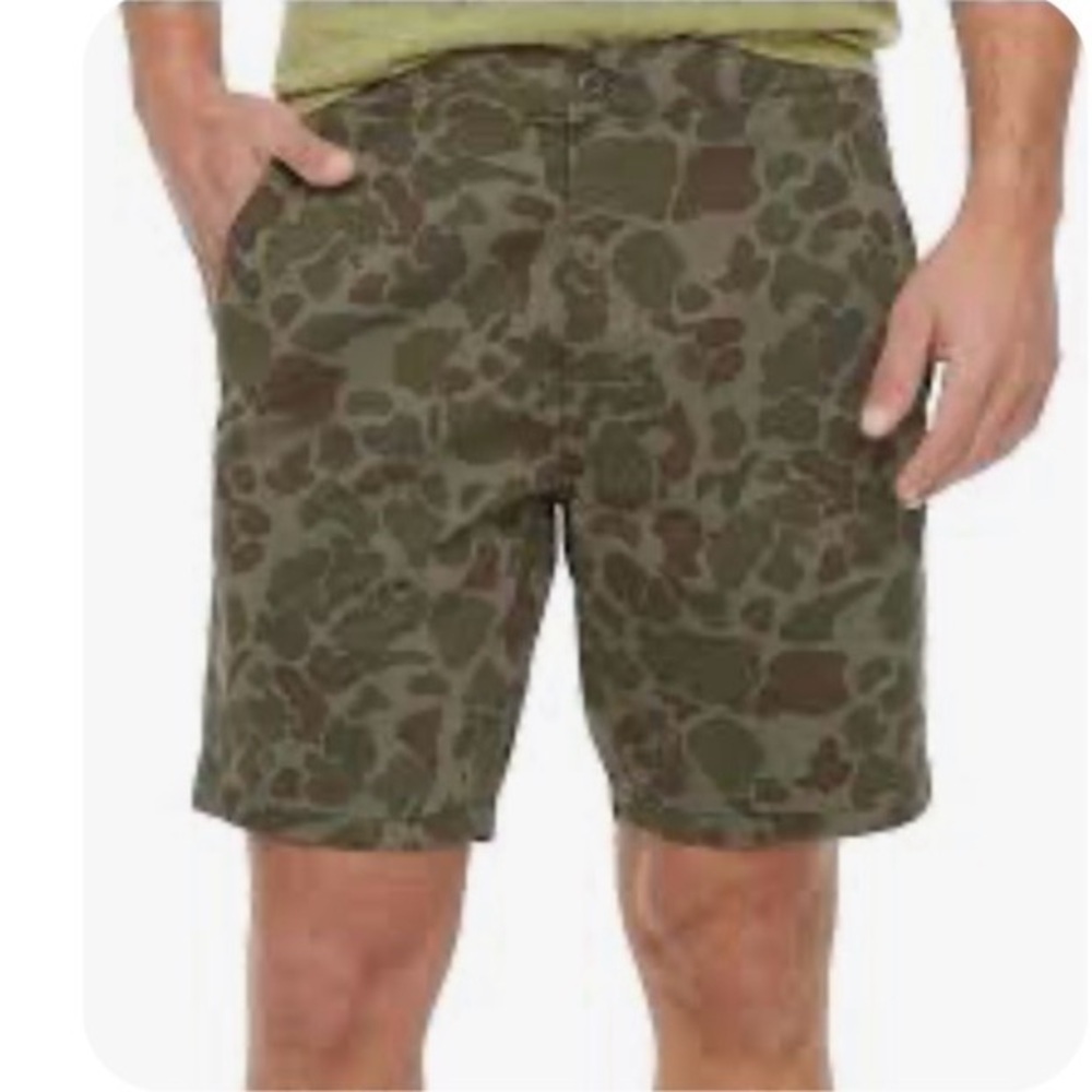 🌺Mutual Weave Men's Green Camo Chino Board Shorts